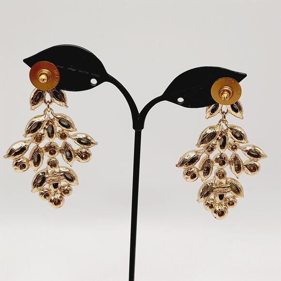 MONET Rhinestone Chandelier Earrings – Wedding / Holiday Glam - Picture 5 of 14